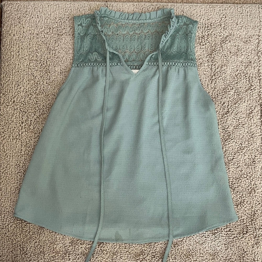 Sweet Wanderer Sage Green Blouse Size M